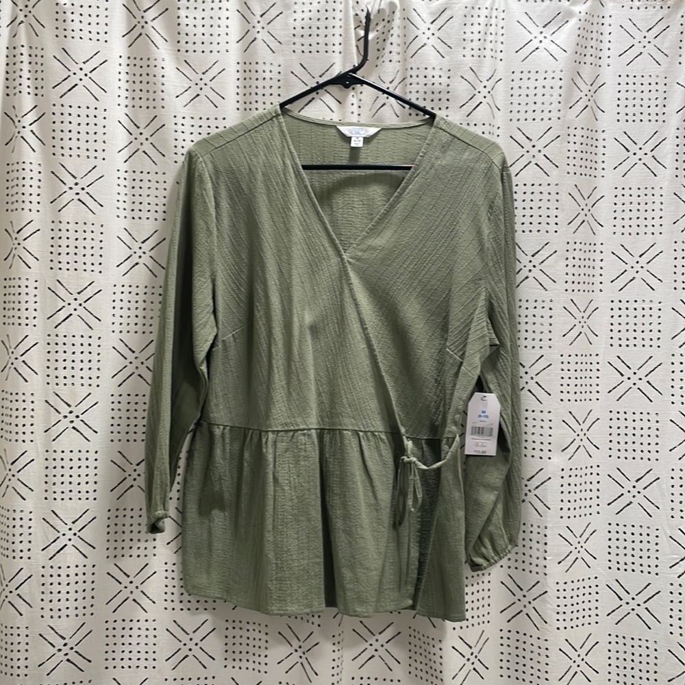 green blouse